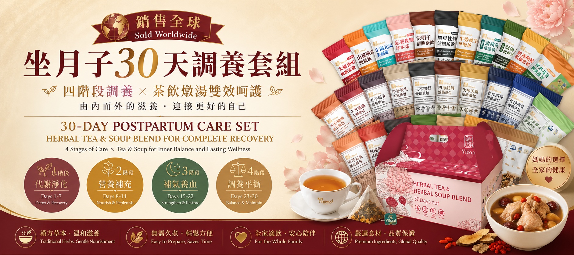 alt="頤珍宮膳,坐月子,藥膳燉包,月子茶,月子餐,產後照護,yifood"